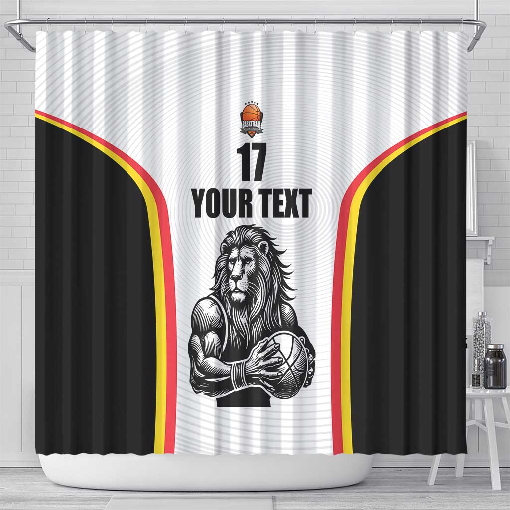 Custom Belgium Basketball Shower Curtain Lion Mascot Sporty Style LT17