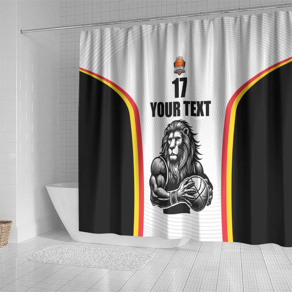 Custom Belgium Basketball Shower Curtain Lion Mascot Sporty Style LT17