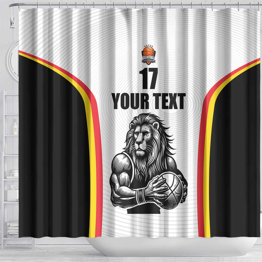 Custom Belgium Basketball Shower Curtain Lion Mascot Sporty Style LT17