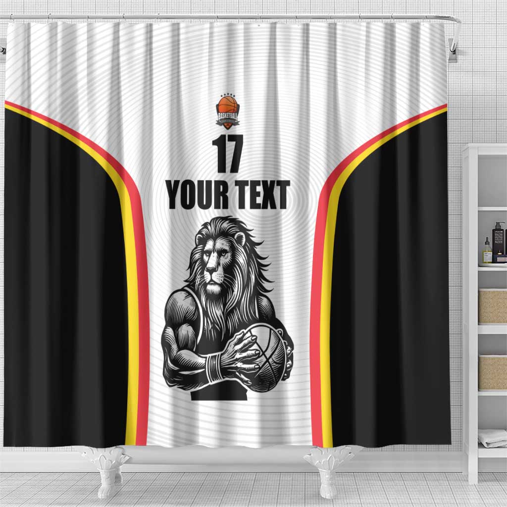 Custom Belgium Basketball Shower Curtain Lion Mascot Sporty Style LT17
