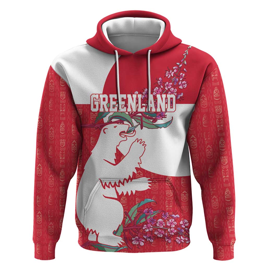 Greenland Flag Style Hoodie Polar Pear LT17