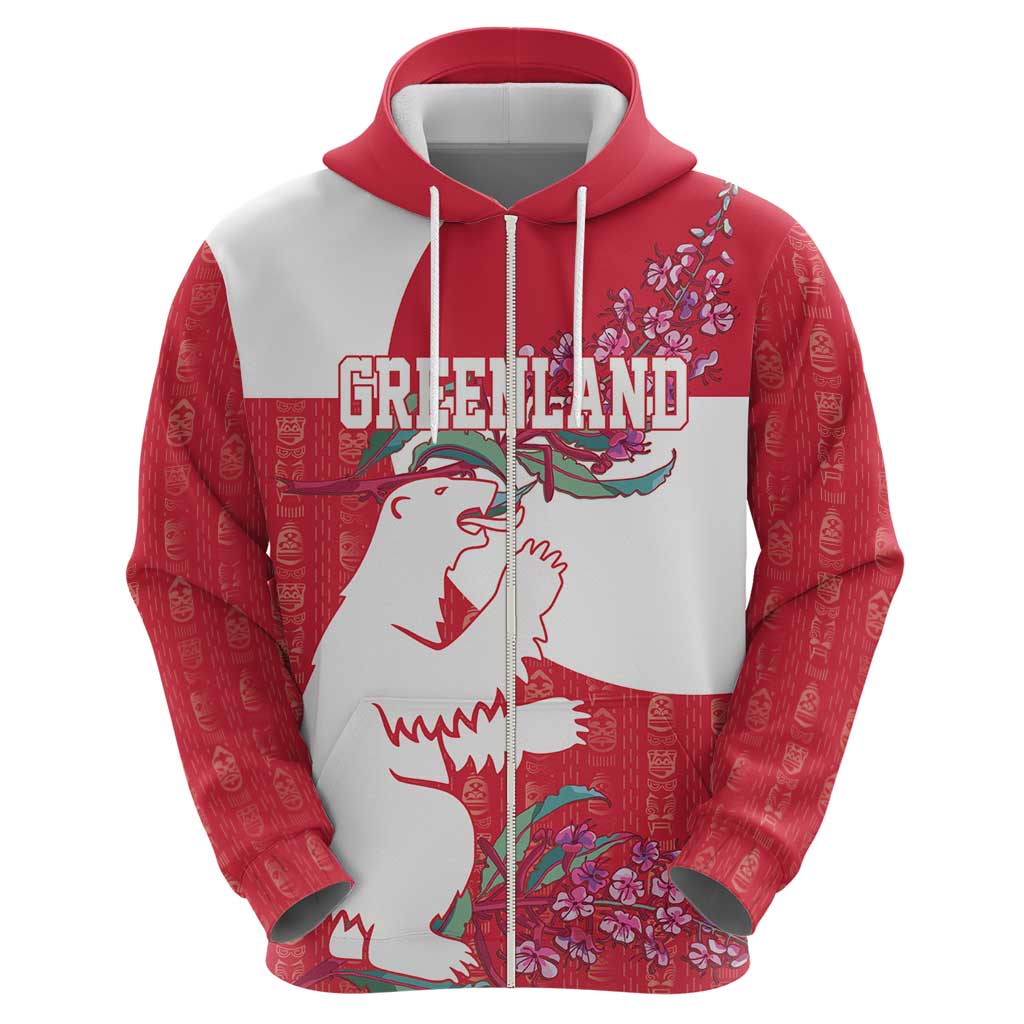 Greenland Flag Style Hoodie Polar Pear LT17