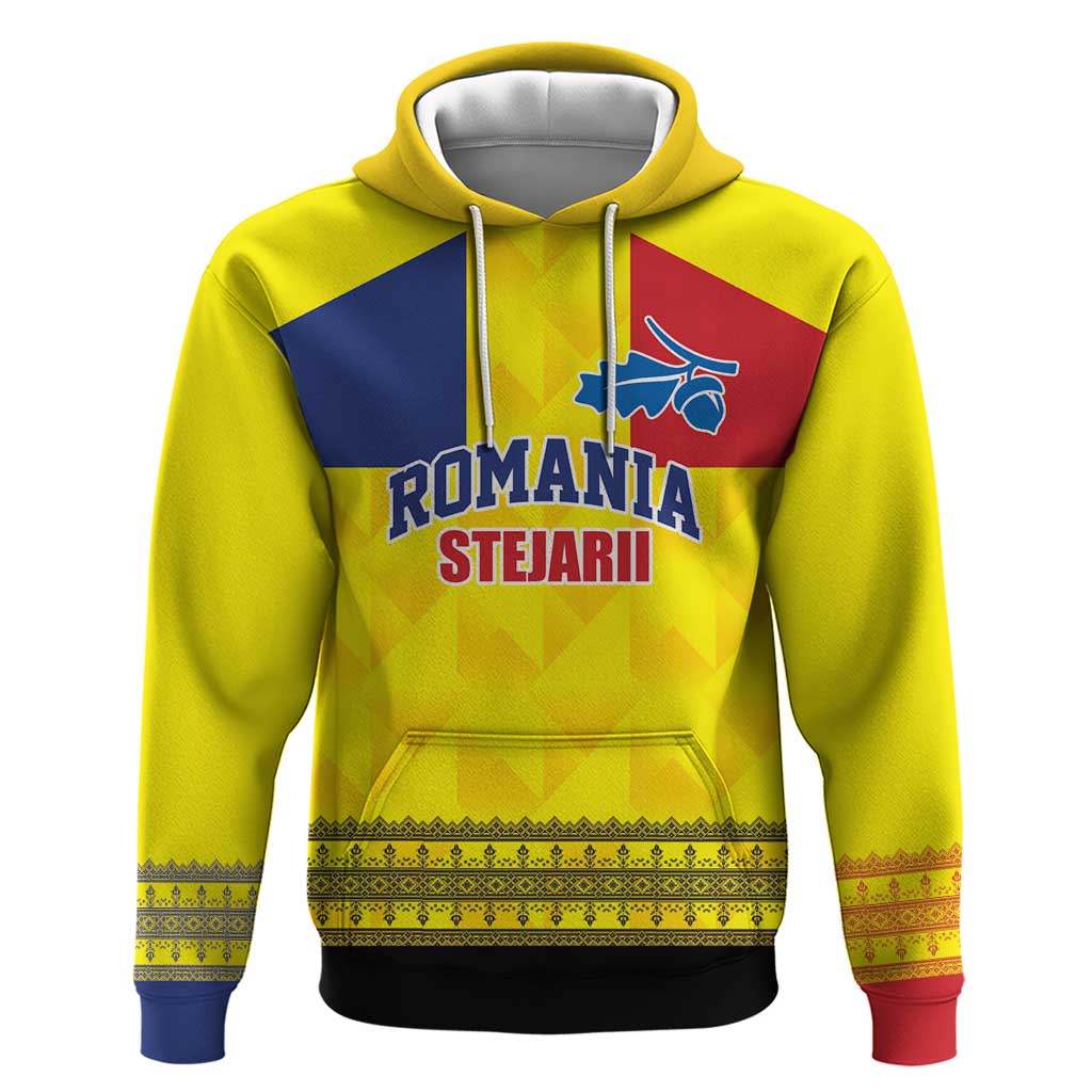 Custom Romania Rugby Go Champions Hoodie Romanian Traditional Patern LT17