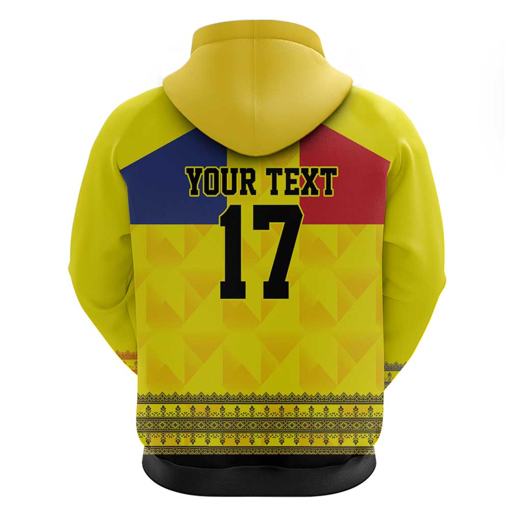 Custom Romania Rugby Go Champions Hoodie Romanian Traditional Patern LT17
