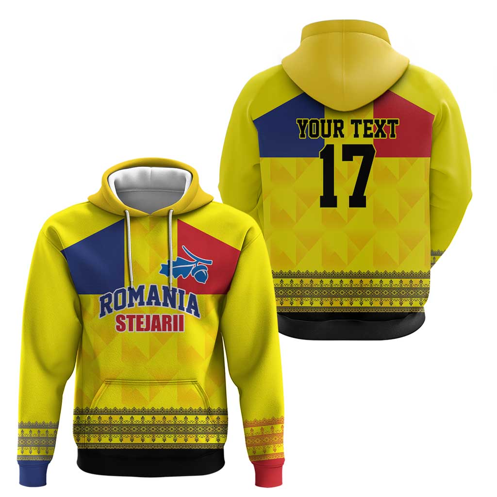 Custom Romania Rugby Go Champions Hoodie Romanian Traditional Patern LT17