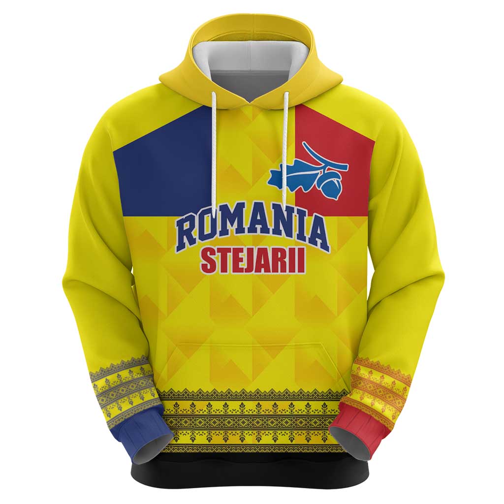 Custom Romania Rugby Go Champions Hoodie Romanian Traditional Patern LT17