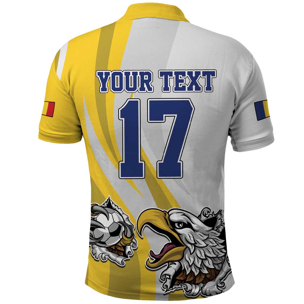 Custom Romania Football With Eagle Mascot Polo Shirt Sporty Style LT17