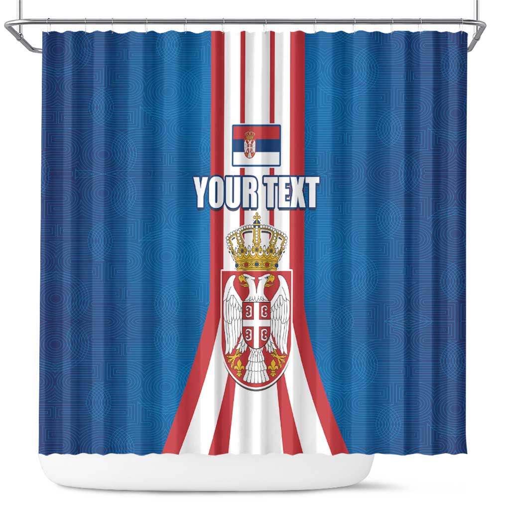 Personalized Serbia Coat of Arms Shower Curtain The Serbian Eagle and Serbian cross LT17