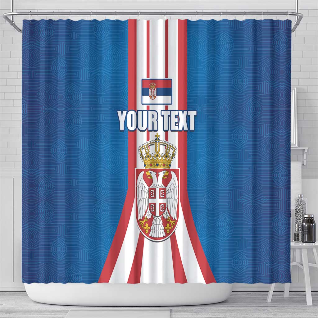 Personalized Serbia Coat of Arms Shower Curtain The Serbian Eagle and Serbian cross LT17