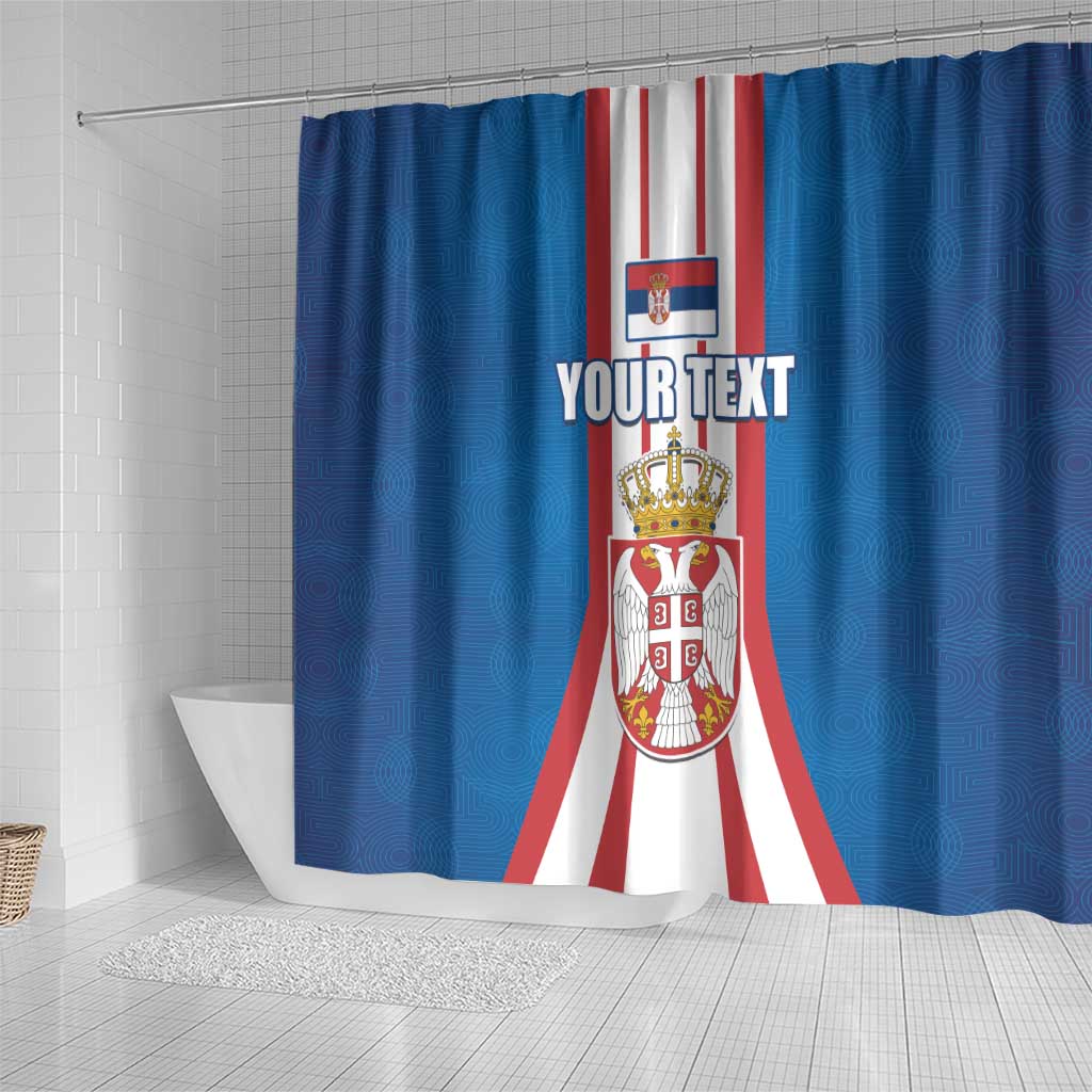 Personalized Serbia Coat of Arms Shower Curtain The Serbian Eagle and Serbian cross LT17