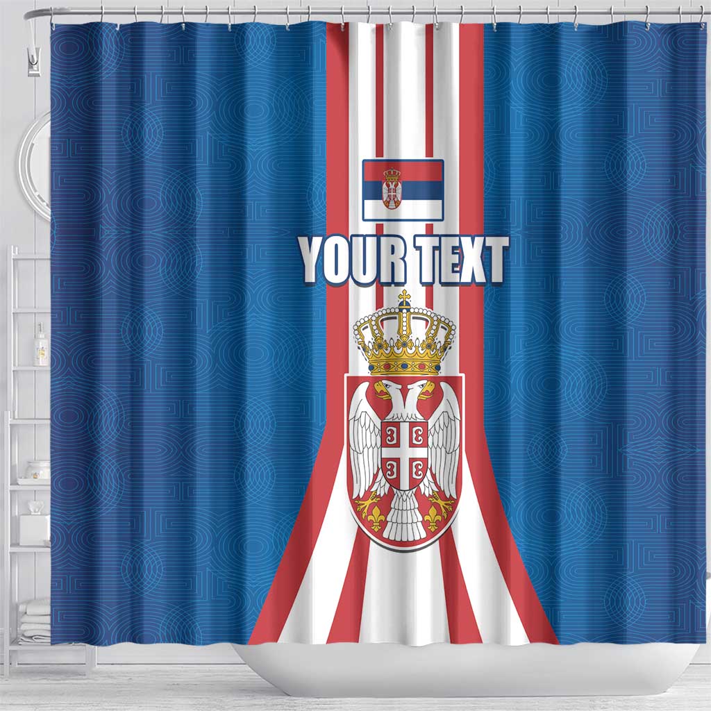 Personalized Serbia Coat of Arms Shower Curtain The Serbian Eagle and Serbian cross LT17