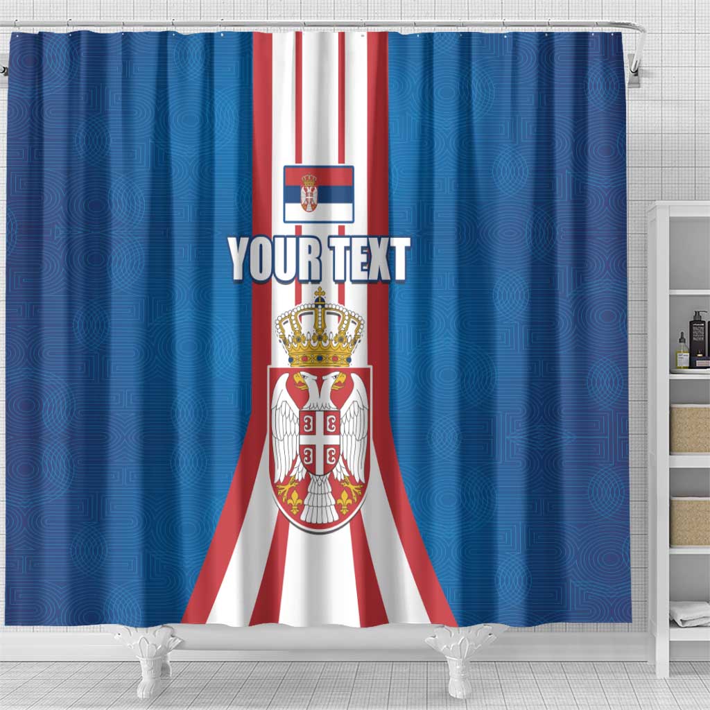 Personalized Serbia Coat of Arms Shower Curtain The Serbian Eagle and Serbian cross LT17