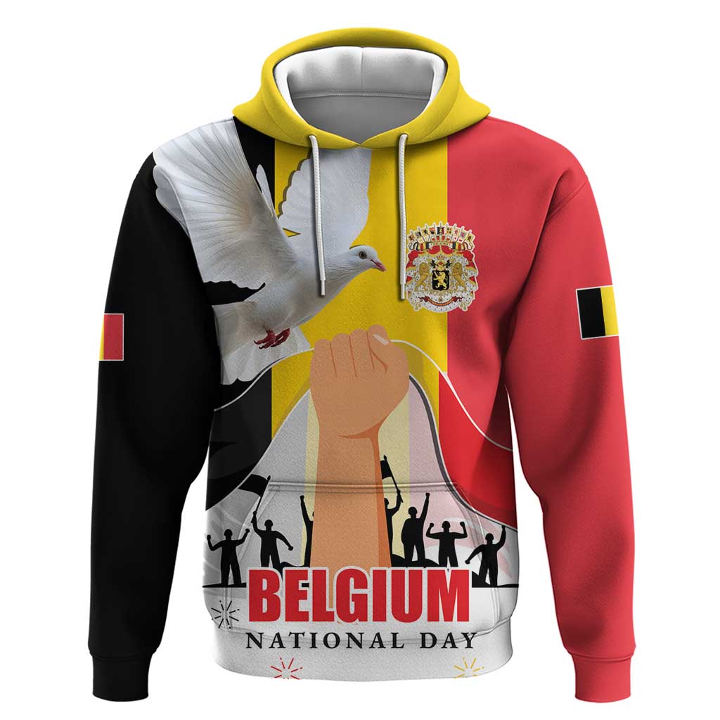 Belgian National Day Hoodie 21th July Flag with Dove LT17