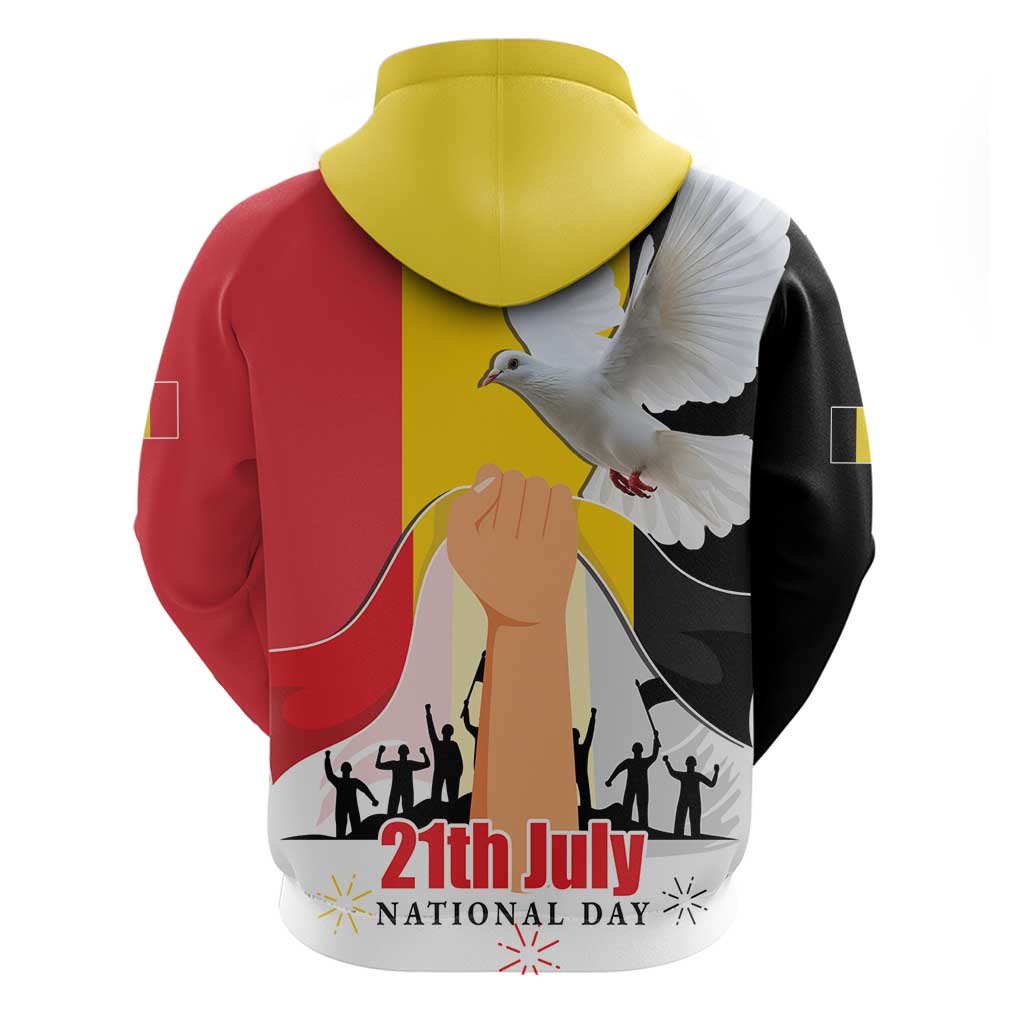 Belgian National Day Hoodie 21th July Flag with Dove LT17