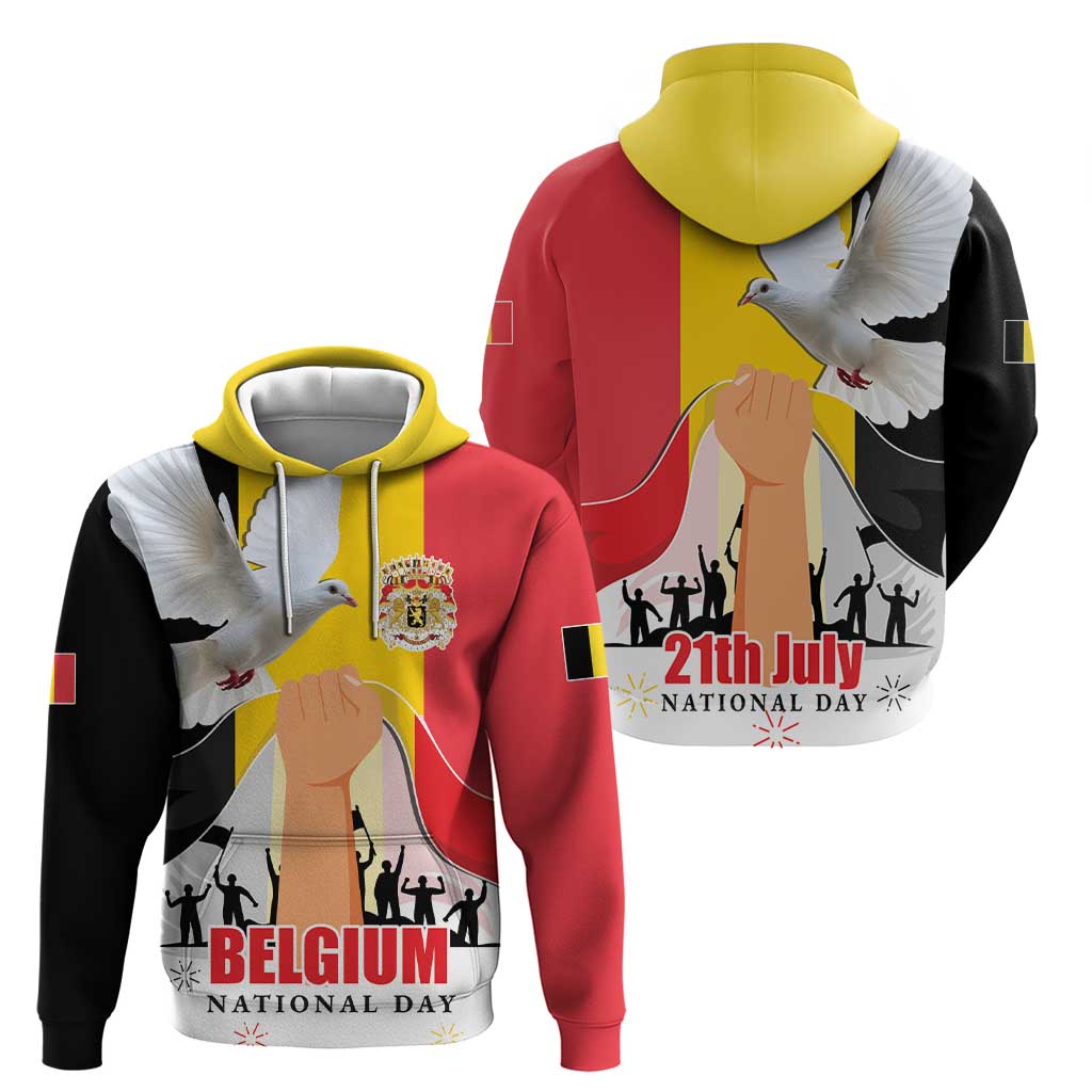Belgian National Day Hoodie 21th July Flag with Dove LT17