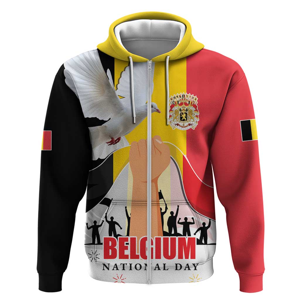 Belgian National Day Hoodie 21th July Flag with Dove LT17