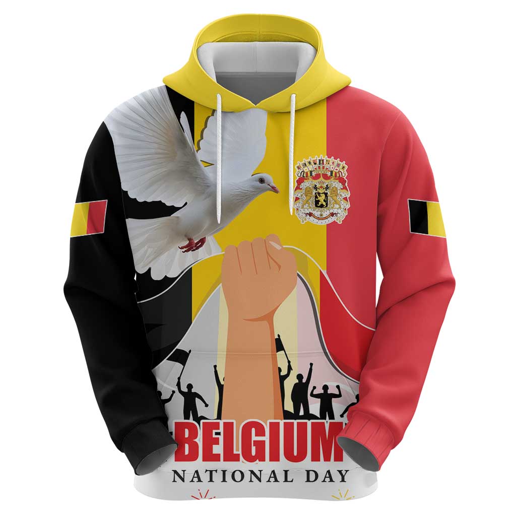 Belgian National Day Hoodie 21th July Flag with Dove LT17