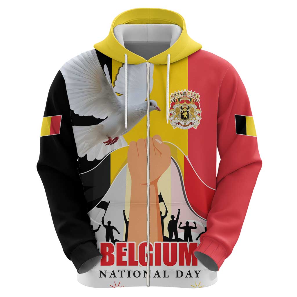 Belgian National Day Hoodie 21th July Flag with Dove LT17