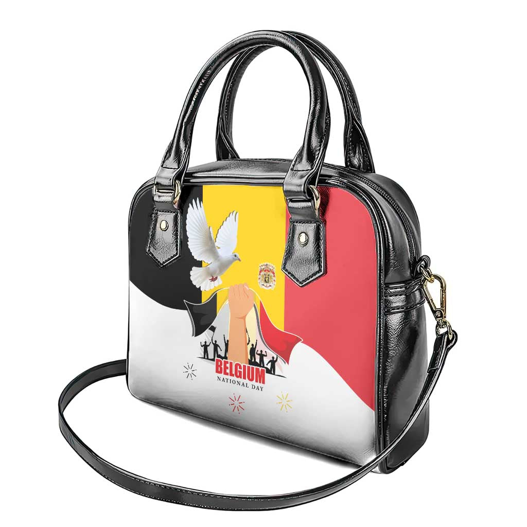Belgian National Day Shoulder Handbag 21th July Flag with Dove LT17