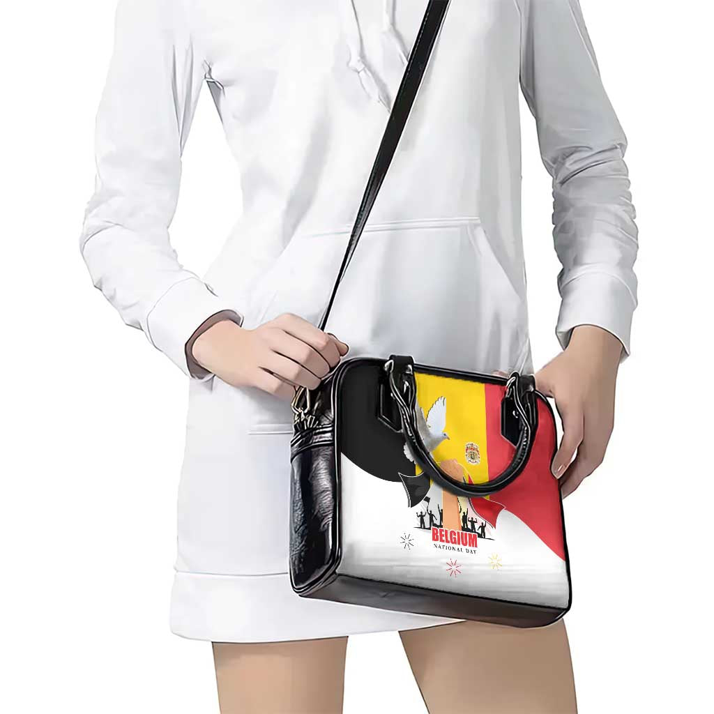 Belgian National Day Shoulder Handbag 21th July Flag with Dove LT17