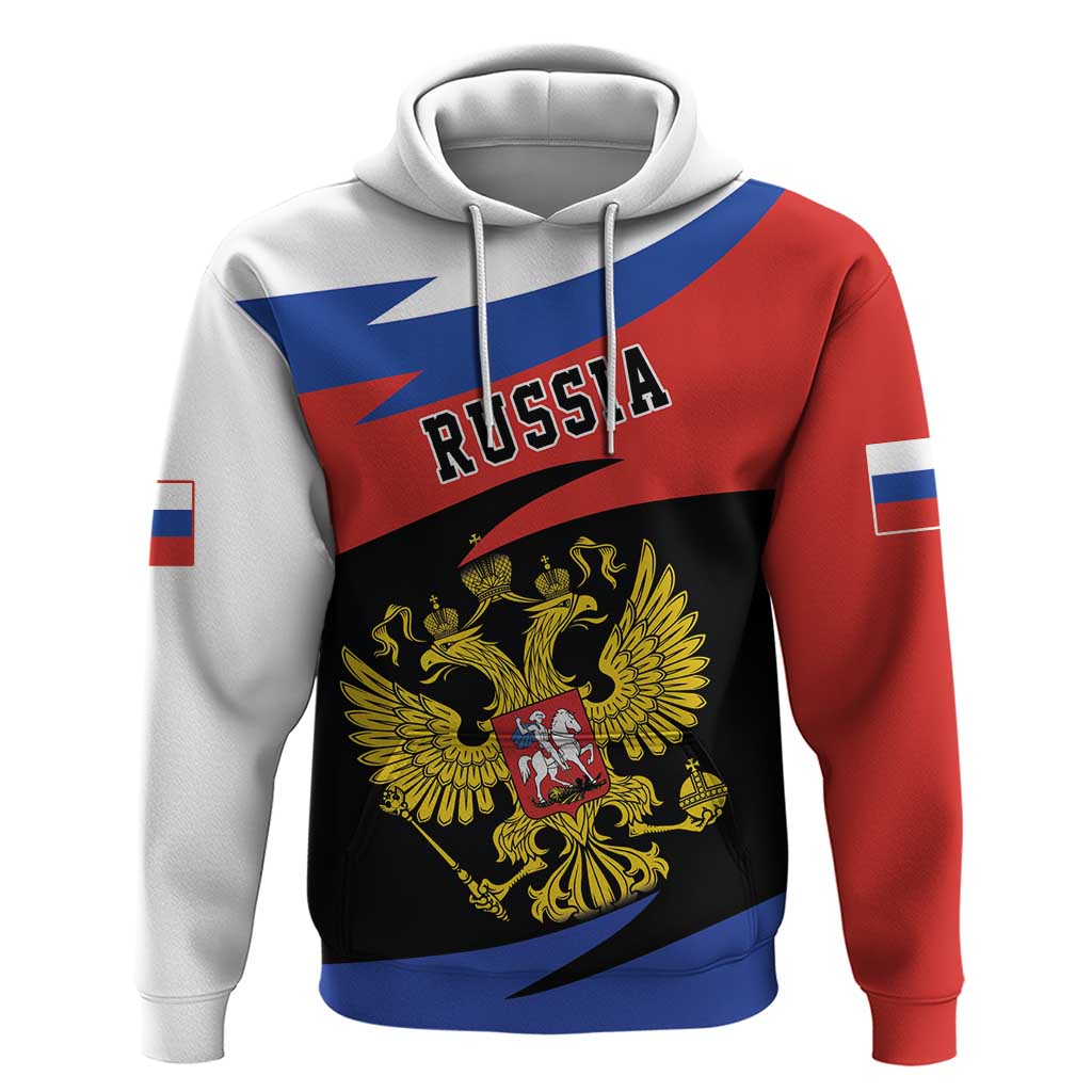 Russia Coat of Arms Hoodie Russian Eagle Two Heads Simple Style LT17