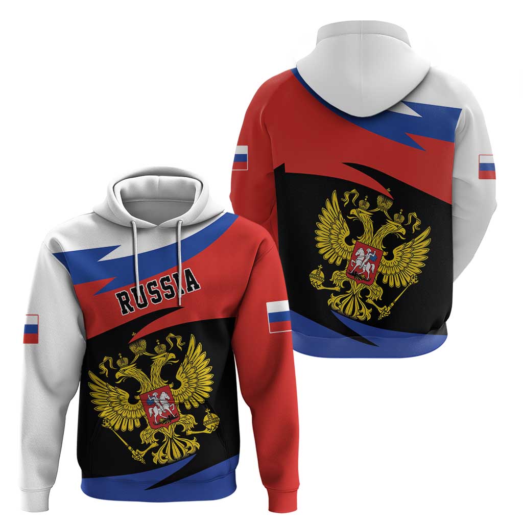 Russia Coat of Arms Hoodie Russian Eagle Two Heads Simple Style LT17