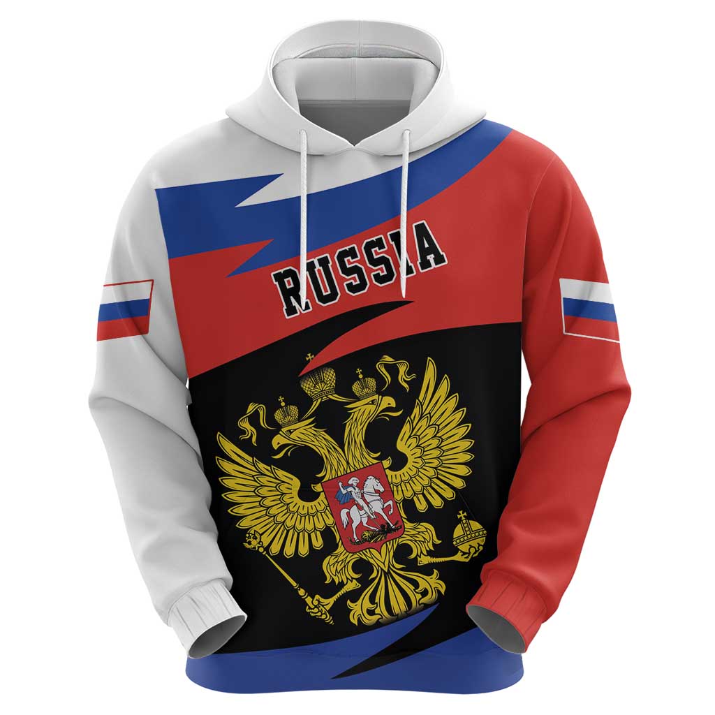 Russia Coat of Arms Hoodie Russian Eagle Two Heads Simple Style LT17