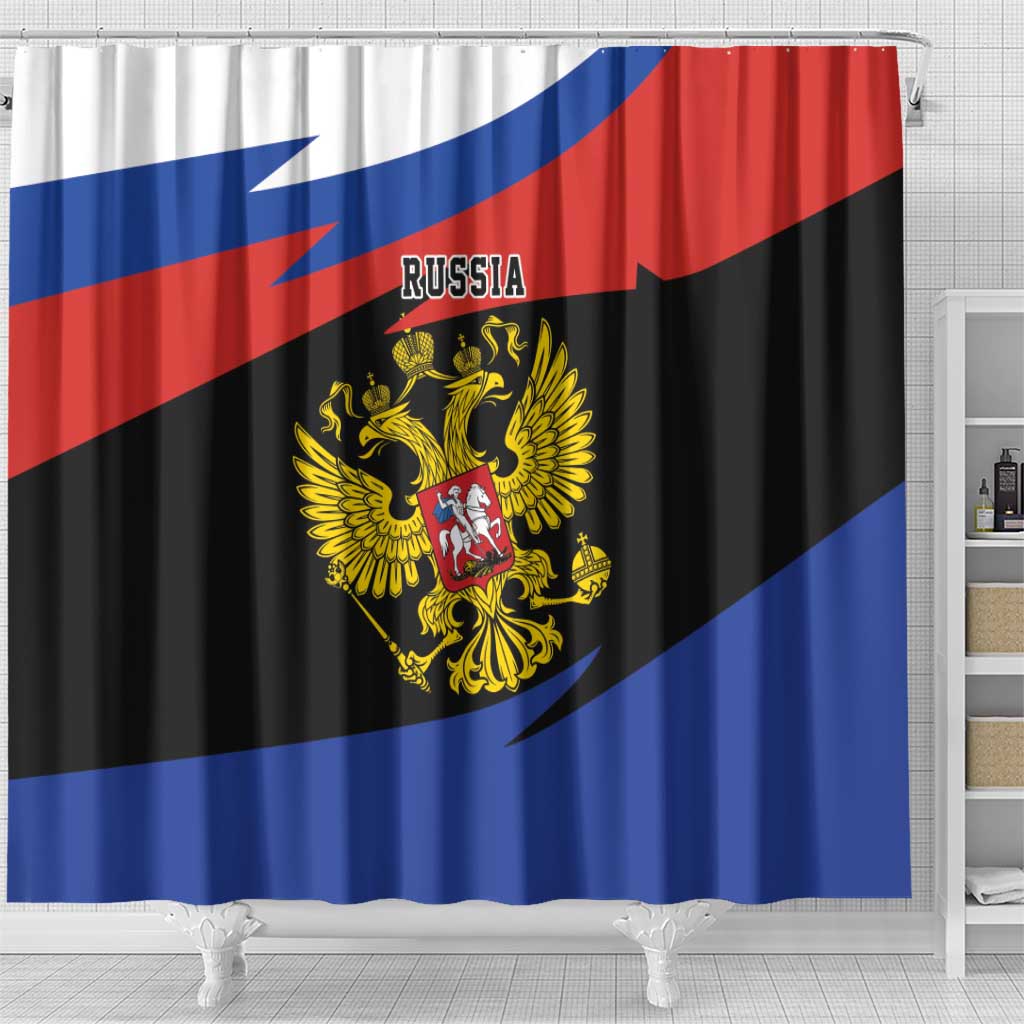 Russia Coat of Arms Shower Curtain Russian Eagle Two Heads Simple Style LT17