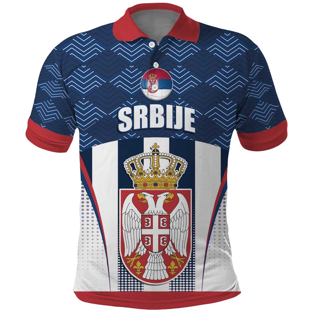 Custom Serbia Basketball Champions Polo Shirt Sporty Style with Coat of Arms LT17