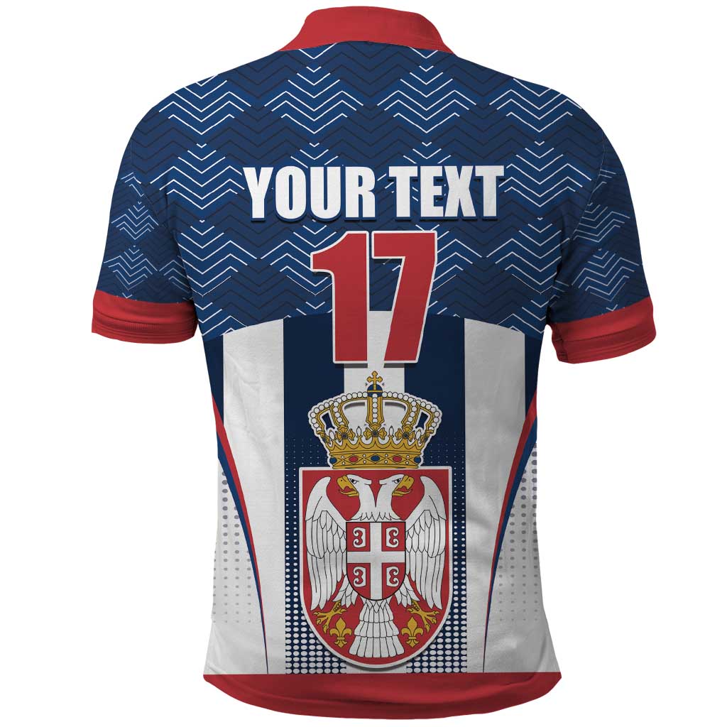 Custom Serbia Basketball Champions Polo Shirt Sporty Style with Coat of Arms LT17