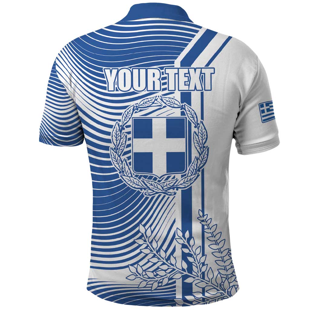 Personalized Greece Coat of Arms Polo Shirt Greek cross and Two Laurel Branches LT17