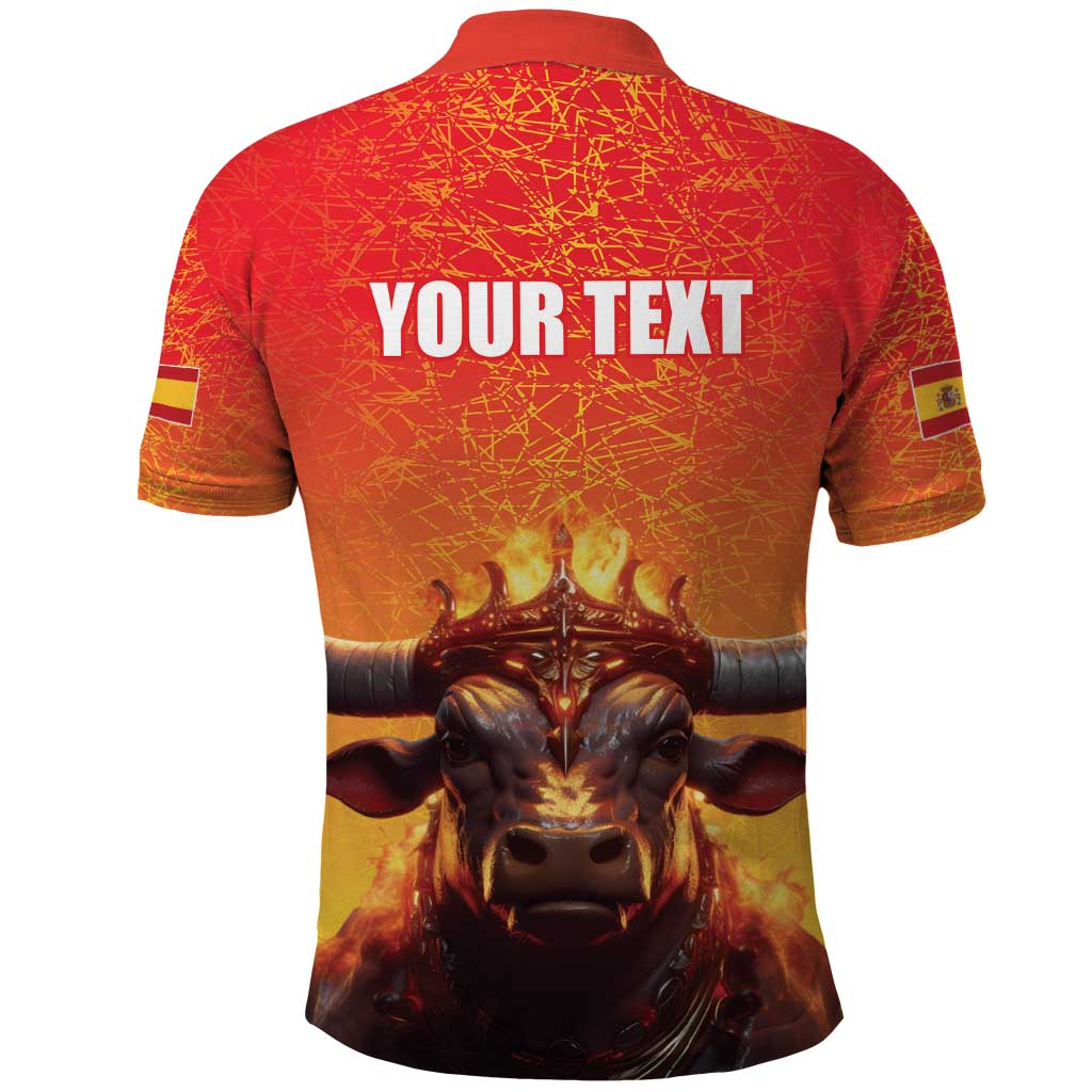 Personalized Spain Bull with Crown Polo Shirt Espana Flag with Coat of Arms LT17