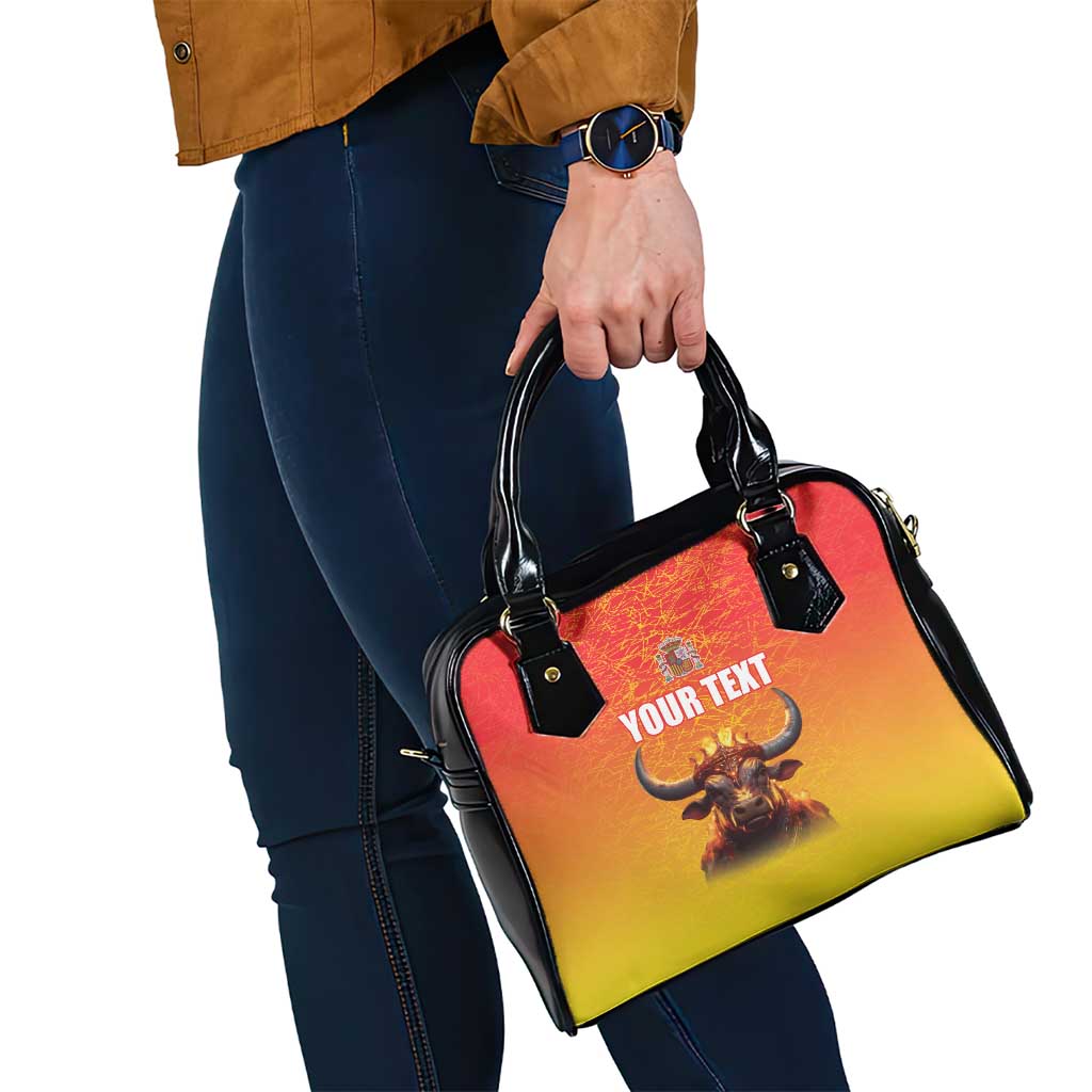 Personalized Spain Bull with Crown Shoulder Handbag Espana Flag with Coat of Arms LT17
