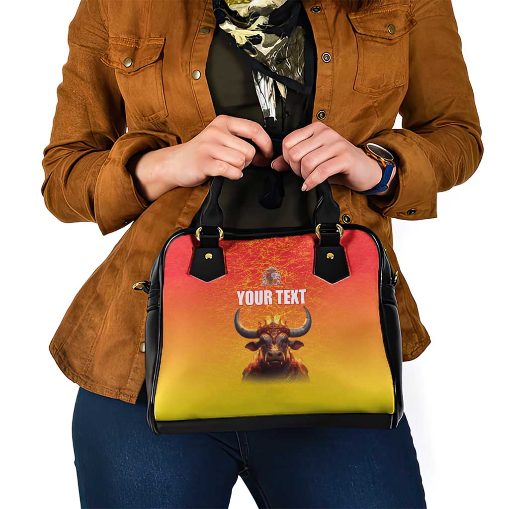 Personalized Spain Bull with Crown Shoulder Handbag Espana Flag with Coat of Arms LT17