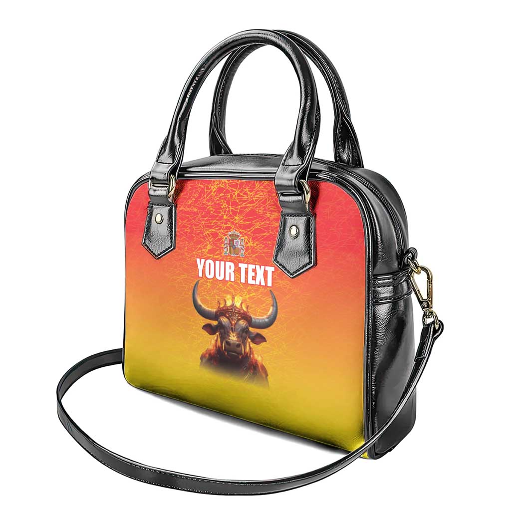 Personalized Spain Bull with Crown Shoulder Handbag Espana Flag with Coat of Arms LT17