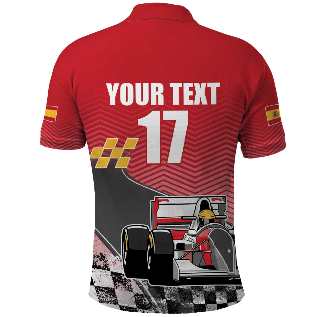 Custom Spain Formula One Polo Shirt Motorsport with Flag F1 World Championship LT17