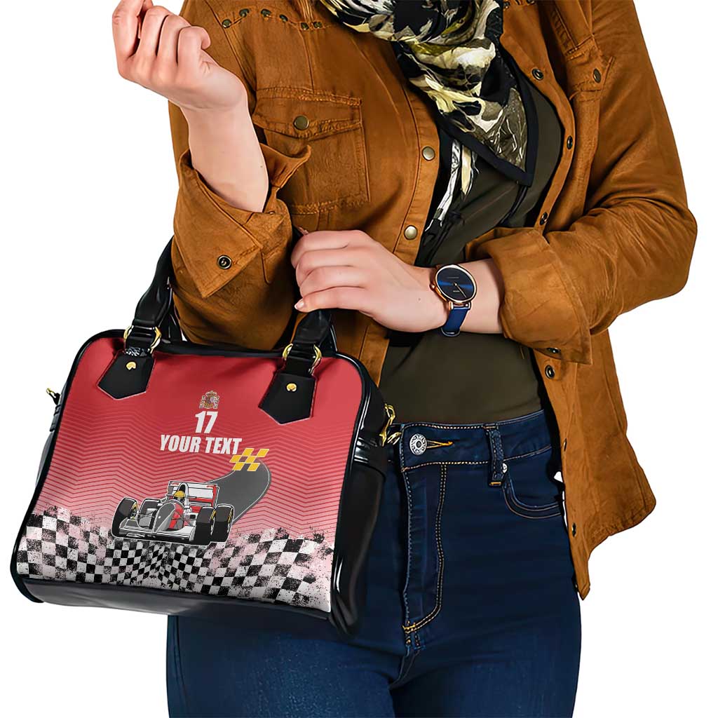 Custom Spain Formula One Shoulder Handbag Motorsport with Flag F1 World Championship LT17