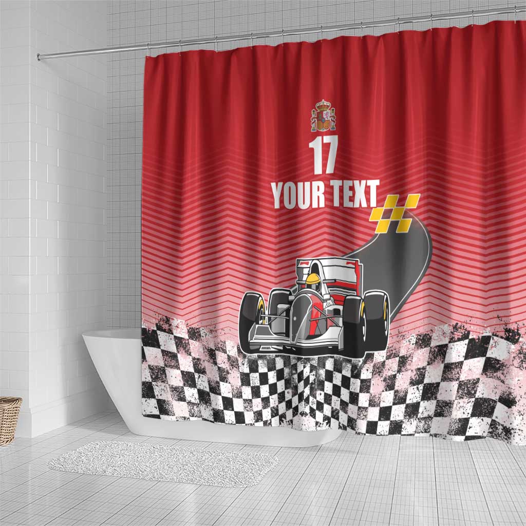 Custom Spain Formula One Shower Curtain Motorsport with Flag F1 World Championship LT17