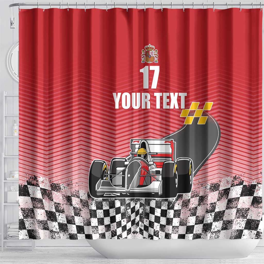 Custom Spain Formula One Shower Curtain Motorsport with Flag F1 World Championship LT17