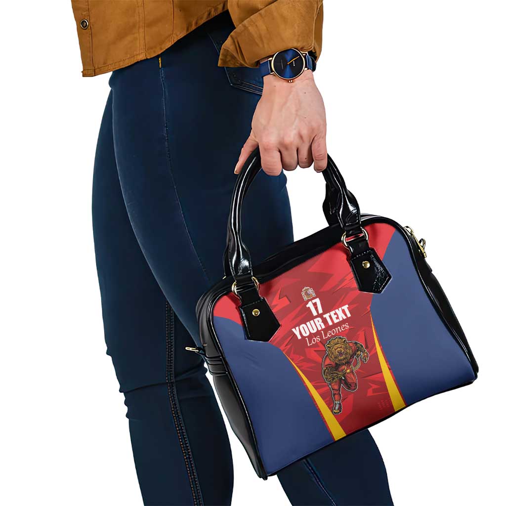 Custom Espana Rugby Spain Shoulder Handbag Lion Mascot Come on Los Leones Red Style LT17