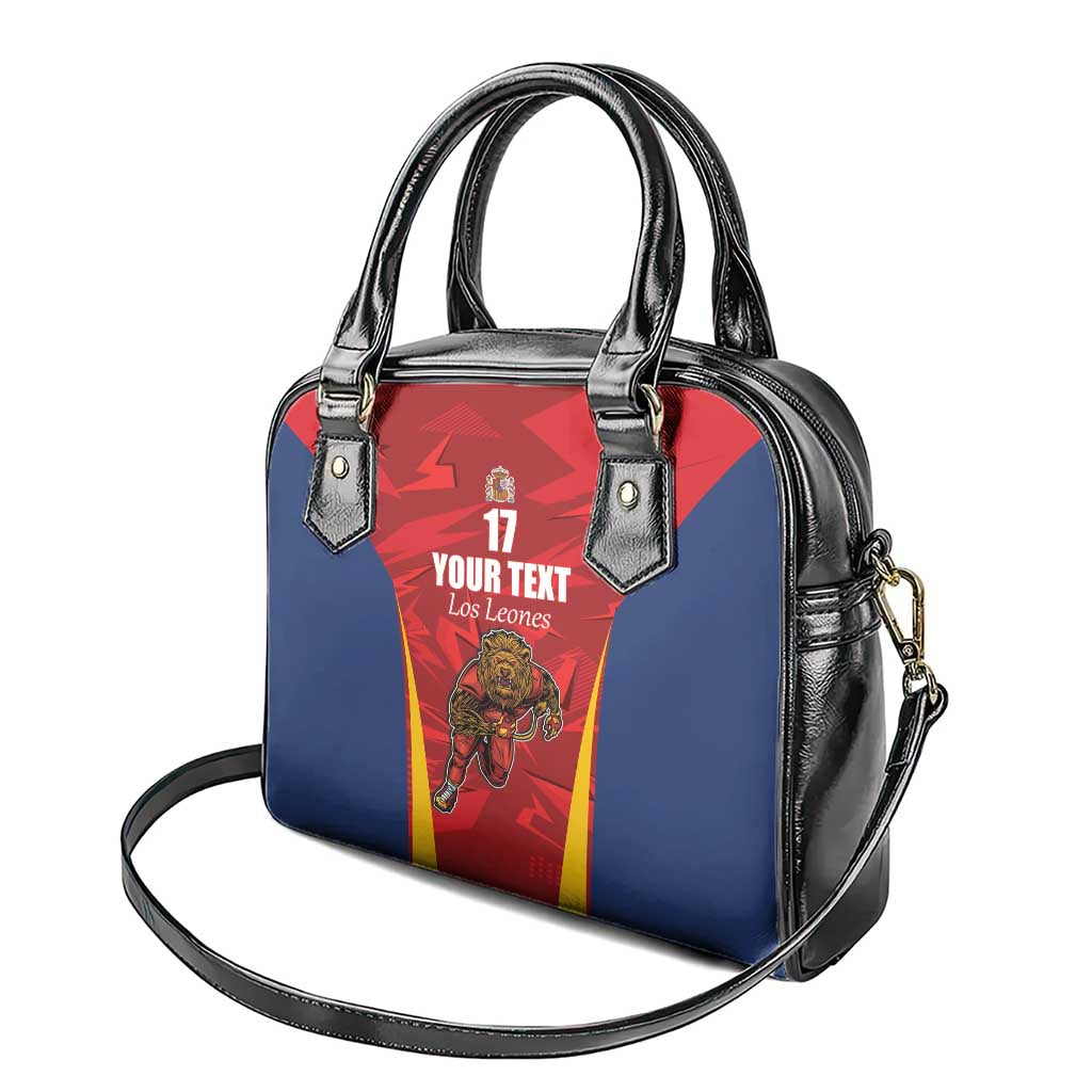 Custom Espana Rugby Spain Shoulder Handbag Lion Mascot Come on Los Leones Red Style LT17