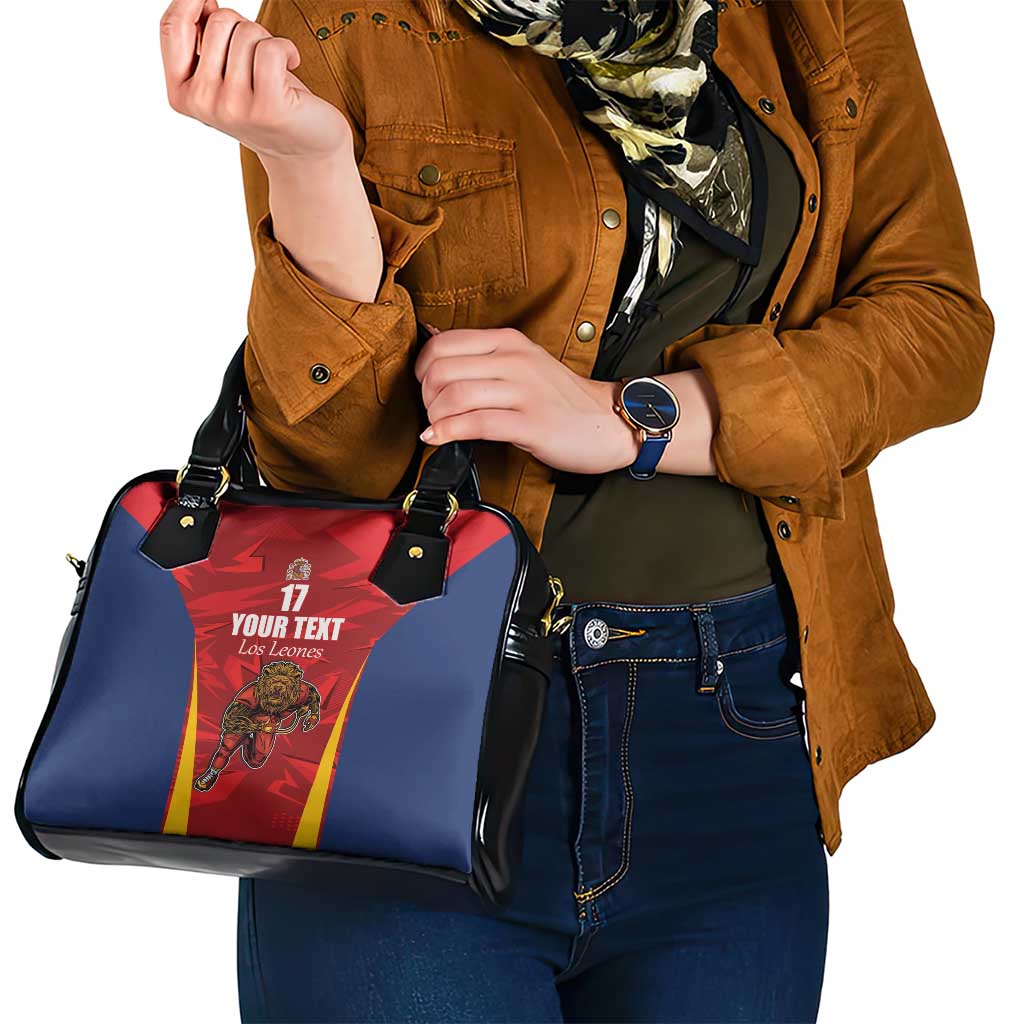 Custom Espana Rugby Spain Shoulder Handbag Lion Mascot Come on Los Leones Red Style LT17