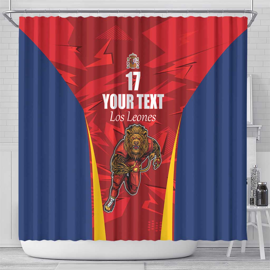 Custom Espana Rugby Spain Shower Curtain Lion Mascot Come on Los Leones Red Style LT17