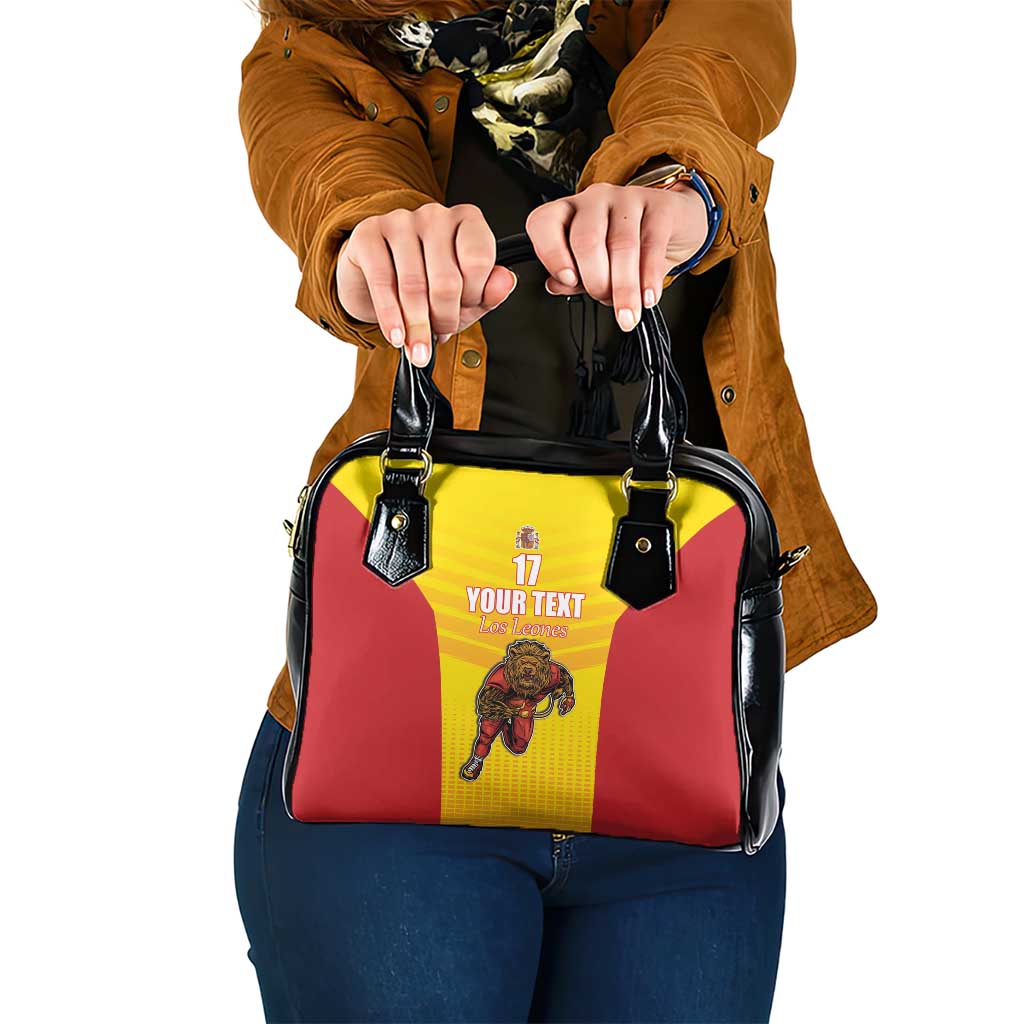 Custom Espana Rugby Spain Shoulder Handbag Lion Mascot Come on Los Leones Yellow Style LT17