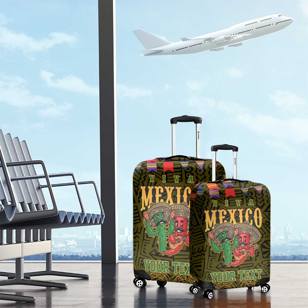 Personalized Mexico Cinco De Mayo Luggage Cover Chilli Pepper and Cactus LT17