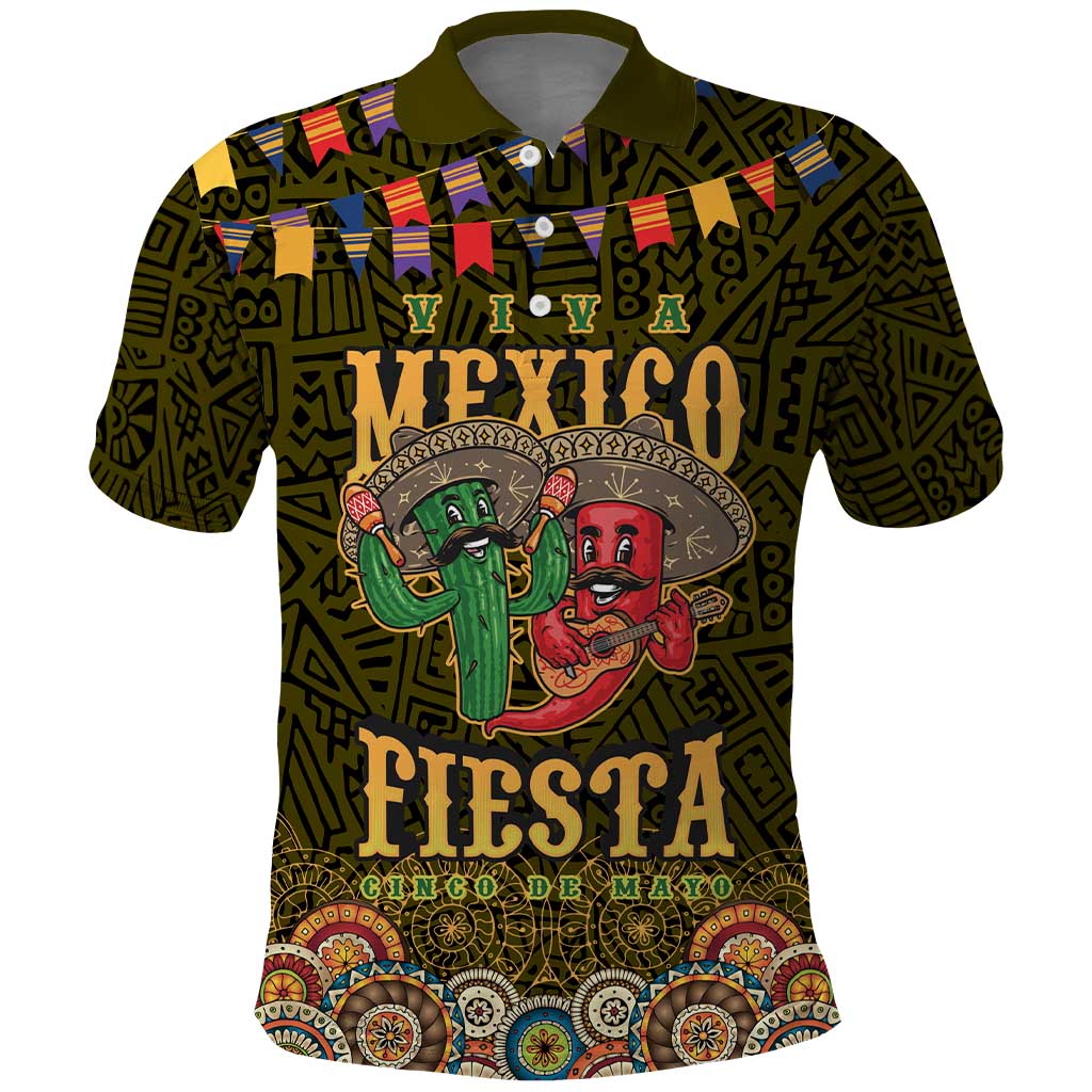 Personalized Mexico Cinco De Mayo Polo Shirt Chilli Pepper and Cactus LT17