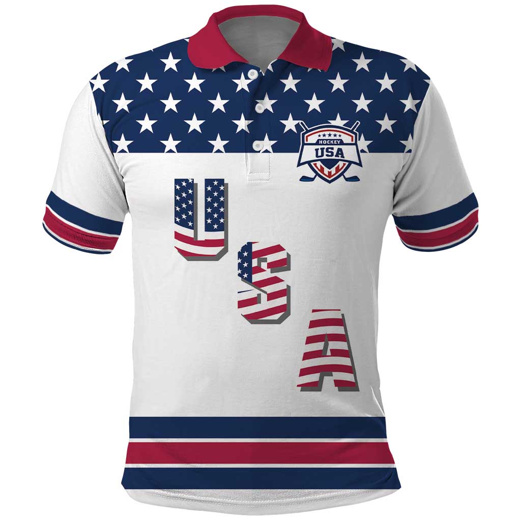 Custom USA Ice Hockey Polo Shirt Sporty Style Go Champions LT17