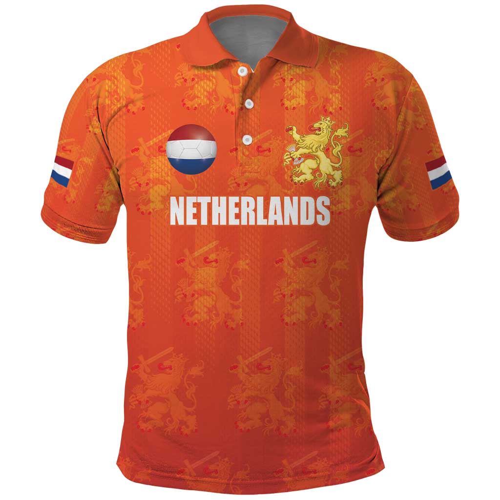 Custom Netherlands Football Polo Shirt Oranje Go Champions LT17