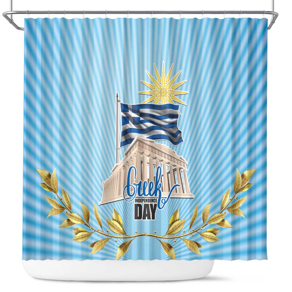 Greece Independence Day Shower Curtain 25th March Vergina Sun LT17