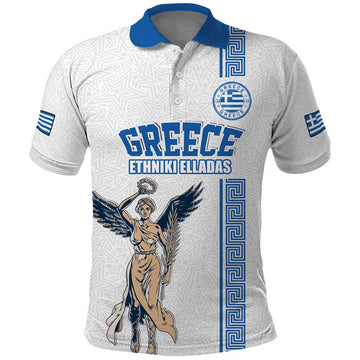 Custom Greece Football Champions Polo Shirt Nike Goddess of Victory LT17